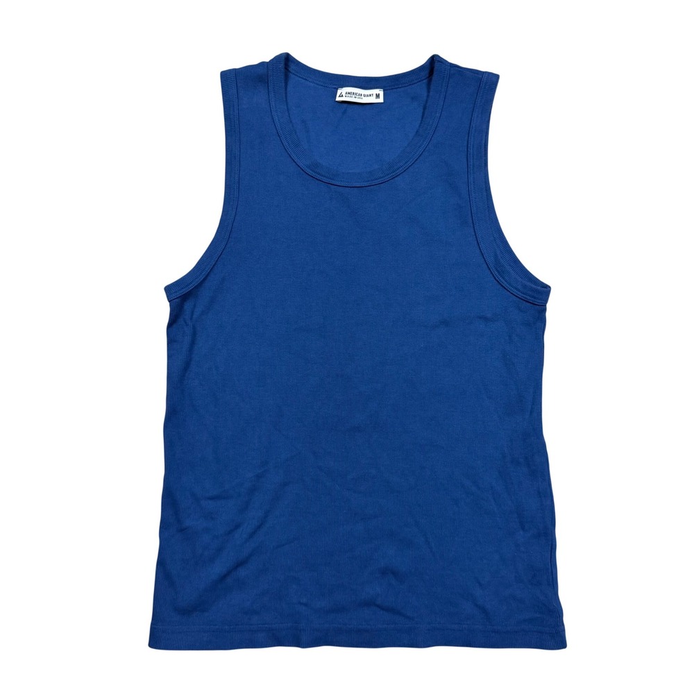 NWT American Giant Men's Rib Tank Top Estate Blue Cotton Size M - Picture 2 of 7